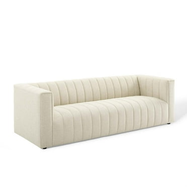Ergode Reflection Channel Tufted Upholstered Fabric Sofa - Beige