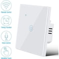 thumbnail image 2 of Interruptor de luz conectado Wifi, interruptor de pared inteligente, luz sin neutrales, control de voz con interruptor de pared wifi compatible con la vida inteligente Alexa Google Home, 1 Gang Feliz Sencillez, 2 of 3