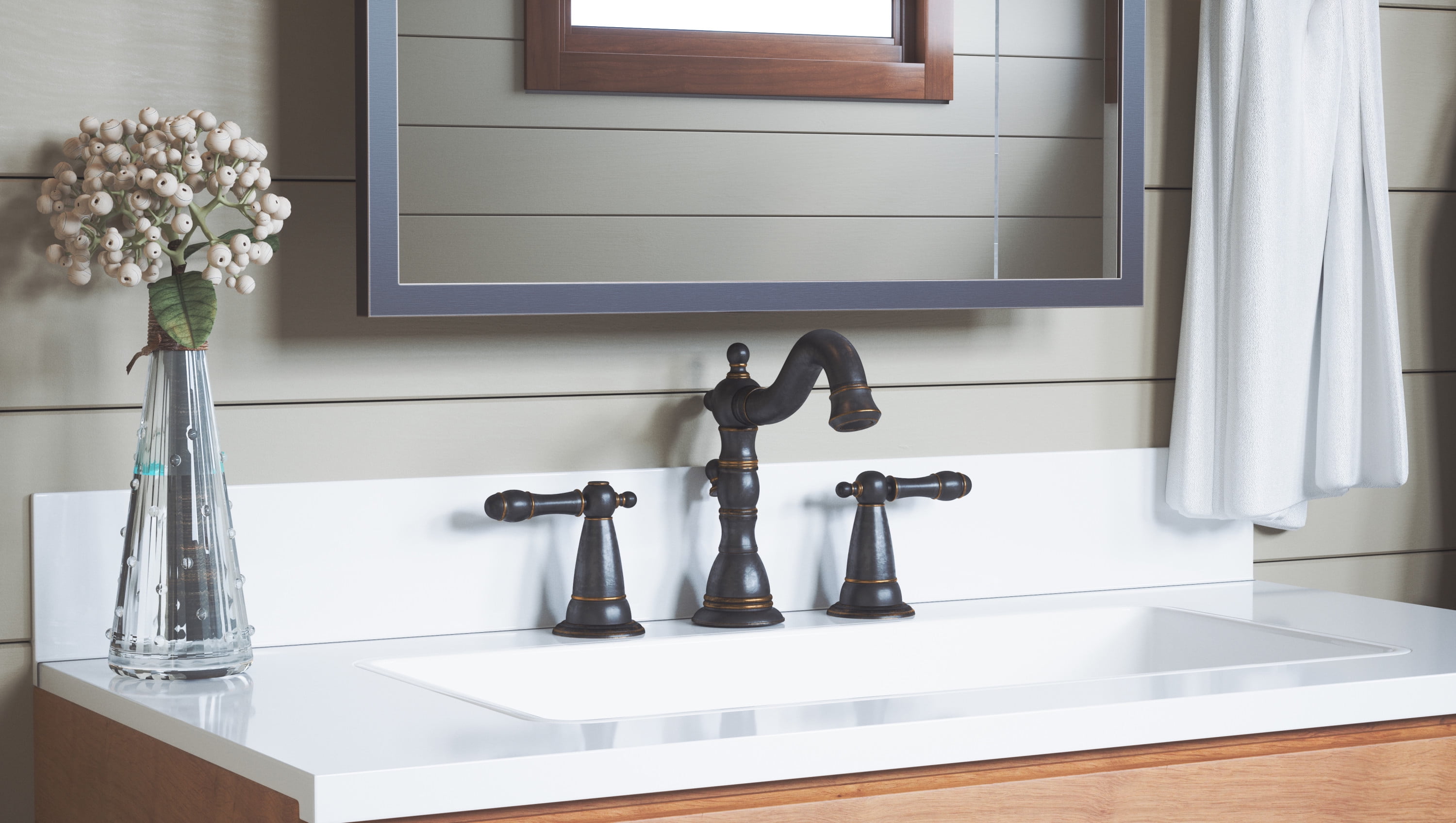 Design House 523324 Oakmont Traditional Widespread 2-Handle Bathroom Faucet with Valve, Oil Rubbed Bronze