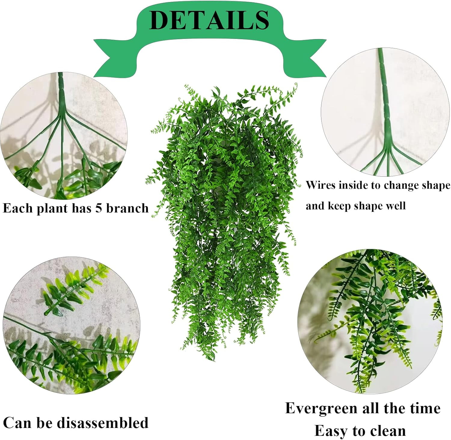 Reptile Vines Plants for Terrarium, Flexible Jungle Climbing Branch with Leaves Tank Decor for Snakes Bearded Dragons Geckos Hermit Crabs Lizards Chameleons