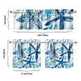 thumbnail image 6 of Kitchen Curtains 24 Inch Short - 3 Panel Set, Nautical Starfish Beach Seashell Mermaid Theme, Rod Pocket Window Curtain for Tropical Farmhouse, Easy Wash, 6 of 6
