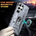 thumbnail image 4 of Case for Samsung Galaxy S23 Ultra Case Military Grade Drop Case with Kickstand Metel Ring Magnetic Holder Shockproof Protective for Galaxy S23 Ultra Phone Case (Gray), 4 of 9