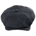 thumbnail image 2 of Herringbone Silk Newsboy Cap - XXL - Gray/Black, 2 of 4
