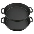 Large PreSeasoned Cast iron Skillet 17" with Dual Handles Outdoor