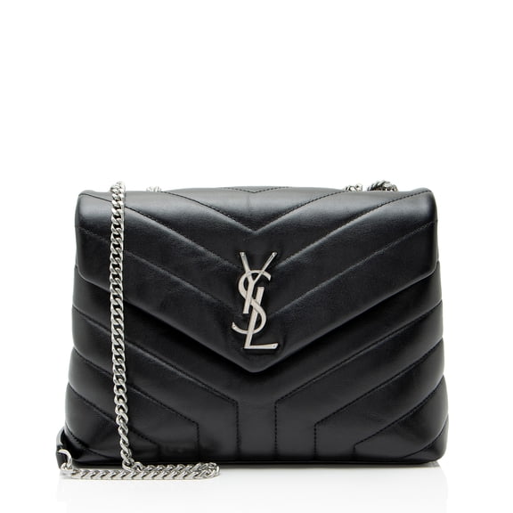 Pre-Owned Saint Laurent Matelasse Calfskin Monogram LouLou Chain Small Shoulder Bag