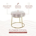 thumbnail image 5 of Linon Seraphina Vanity Stool, 17.75" Seat Height, Gold Finish with Light pink Velvet Fabric, 5 of 11