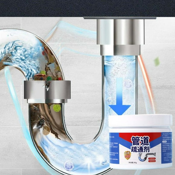 Riforla Drain Opener Unclogs Bathroom and Kitchen Drains Shower Pipes (1PSC) Pipe Unclog Powerful Dissolves Sewers Toilet Pipe Grease Toilet Floor Drain Clog Kitchen Abstergent Cleaning Agents White