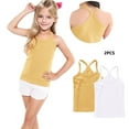 thumbnail image 2 of Zpanxa Kids Tank Tops Fashion Cute Solid Color Soft Sleeveless Camisole Crew Neck Y-Back Racerback Cotton for Summer, 2 of 8