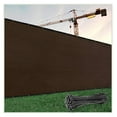 thumbnail image 2 of Customized Size Fence Screen Privacy Screen Brown 4' x 35' - Grade 170 GSM - Heavy Duty - 3 Years Warranty - Cable Zip Ties Included 4' x 35' Custom Made Size, 2 of 6