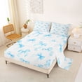 thumbnail image 2 of Erosebridal Kawaii Stripes Bow Tie Full Size Sheets 4-Piece,Blue Princess Bow Knot Bed Sheets,Microfiber Bedroom Decor, 2 of 5