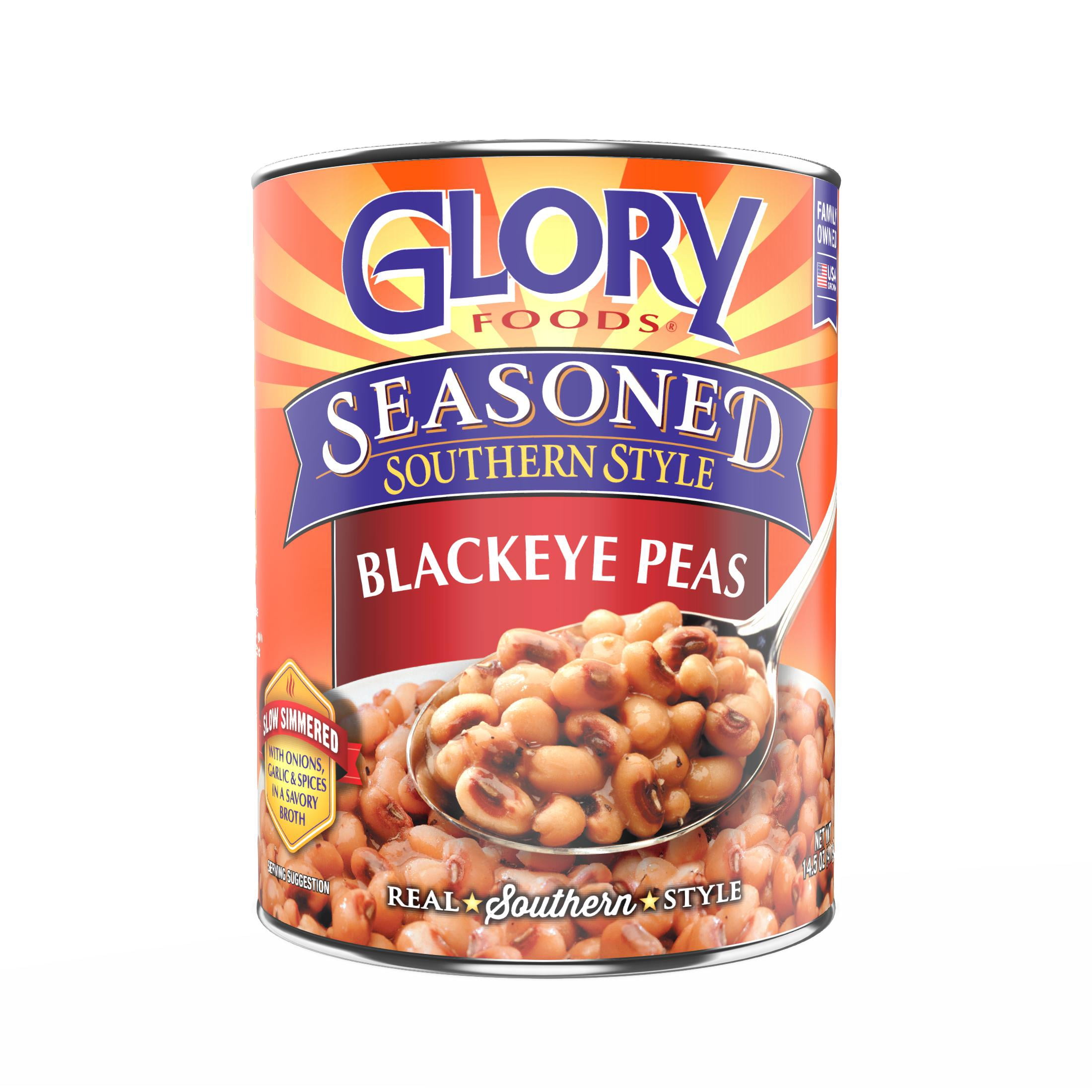 (7 pack) Glory Foods Seasoned Southern Style Blackeye Peas, Canned Peas, 15.5 oz