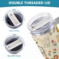thumbnail image 5 of Animals Flowers Leaves 40 oz Tumbler with Handle Insulated&nbsp;Travel Mug&nbsp;Lid Straw Leak Proof Steel Vacuum Water Bottles Glasses Fits in Car Cup Holder, 5 of 7