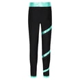 thumbnail image 3 of inlzdz Kids Girls Figure Skating Athletic Long Pants Dance Ballet Tights Gymnastics Yoga Training Blue Green 8, 3 of 9