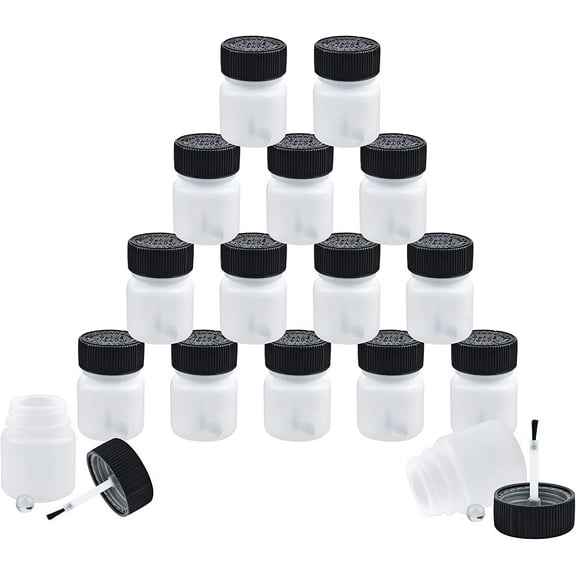16Pcs Paint Touch Up Bottles with Brush and Mixing Ball, Touch up Paint Applicator Bottle for Car, Model and Hobby Painting - 30 ml Liquid Capacity