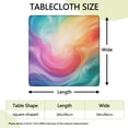 thumbnail image 2 of Rainbow Tie Dye Swirl Pattern Square Fitted Tablecloth with Elastic Edge,Square Table Cover,Washable Elastic Table Cover for Home Kitchen Party Decor 34"x34", 2 of 6