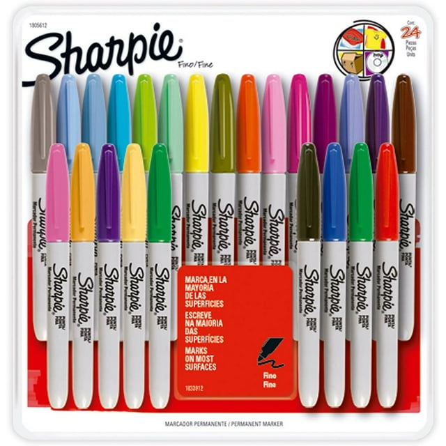 Sharpie 1805612 Marcador Permanente Punto Fino 24 Colores Surtidos Unisex