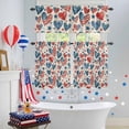 thumbnail image 4 of Independence Day Kitchen Curtains Valances 3 Piece Set, U. S. Flag Themed Love Heart Five-Pointed Stars Retro Rod Pocket Tier Curtain and Valance Drapes for Small Window 24 Inch Length for Bedroom, 4 of 9