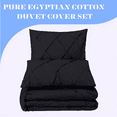 thumbnail image 3 of KOMFIT 800 Thread Count Pinch Pleated Duvet Cover set 100% Egyptian Cotton with Zipper Closure & Corner Ties 1 Duvet CoverBlack Solid , Alaskan King (132x120), 3 of 6