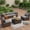 Gray-7 Piece, variant on 6-Piece Outdoor Patio Sectional Sofa Set with Coffee Table - All-Weather PE Wicker Rattan Conversation Set with Thickened Cushions for Garden, Backyard, Gray