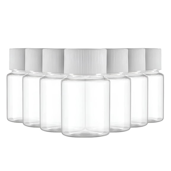 ACDANC 10pcs Travel Size Plastic Bottles Empty Small Vials Screw Lid Refillable Containers for Powder Liquids (30ML)