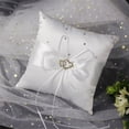 thumbnail image 2 of VONKY Ring Cushion Satin Ribbons Bowknot Rings Pillow Full Filling Exquisite Easy Matching Wedding Accessory Jewelry Shop Bridal White 15*15cm, 2 of 9