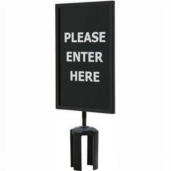 Queueway Acrylic Sign Double Sided ""Please Enter Here"" 7""Wx11""H Black/White