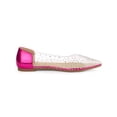 thumbnail image 3 of BLISSFUL STEP Women's Pointed Toe Clear Rhinestone Ballet Flats Hot Pink (Size 6), 3 of 7