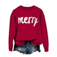 thumbnail image 6 of Oversized Sweatshirts For Women Loose Cute Merry Funny Xmas Letter Printed Long Sleeve Christmas Shirts Casual Comfortable Holiday Pullover Tops Fall Winter Loungewear Outfits Clothes Hot Pink M, 6 of 6