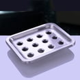 thumbnail image 2 of Stainless Steel Soap Dish Tray Double Layer Soap Box Holder Drainer for Shower Bathroom Kitchen (Square Shape with Dot Design), 2 of 6