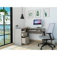 thumbnail image 3 of Tuhome  Mix L-Shaped Desk - Color - Light Gray- Material -Engineered Wood, 3 of 10