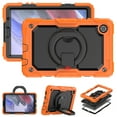 thumbnail image 4 of TECH CIRCLE Case for Samsung Galaxy Tab A7 Lite (8.7") Tablet (SM-T220)- [Built with Screen Protector] Heavy Duty Protection Rugged Case with Kickstand Portable Handle Drop Proof Cover, Orange+Black, 4 of 8