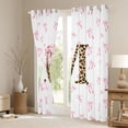 thumbnail image 3 of Erosebridal Initial Alphabet M Black Out Curtains,Princess Bowknot Wild Cheetah Pattern Curtains Pack of 2 (42x63 Each) For Bowtie Girls, 3 of 7
