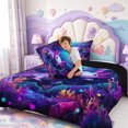 thumbnail image 4 of Manfei Aquatic Axolotl Full Size Comforter Sets,Colorful Salamander Bedding Comforter Set,Black Reversible,3 Pieces,1 Comforter and 2 Pillowcases, 4 of 7