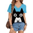 thumbnail image 6 of Yopmin Funny Cat Shirts for Women V Neck Summer Graphic Tees Funny Casual Clothes for Travel Dating Commuting, 6 of 6