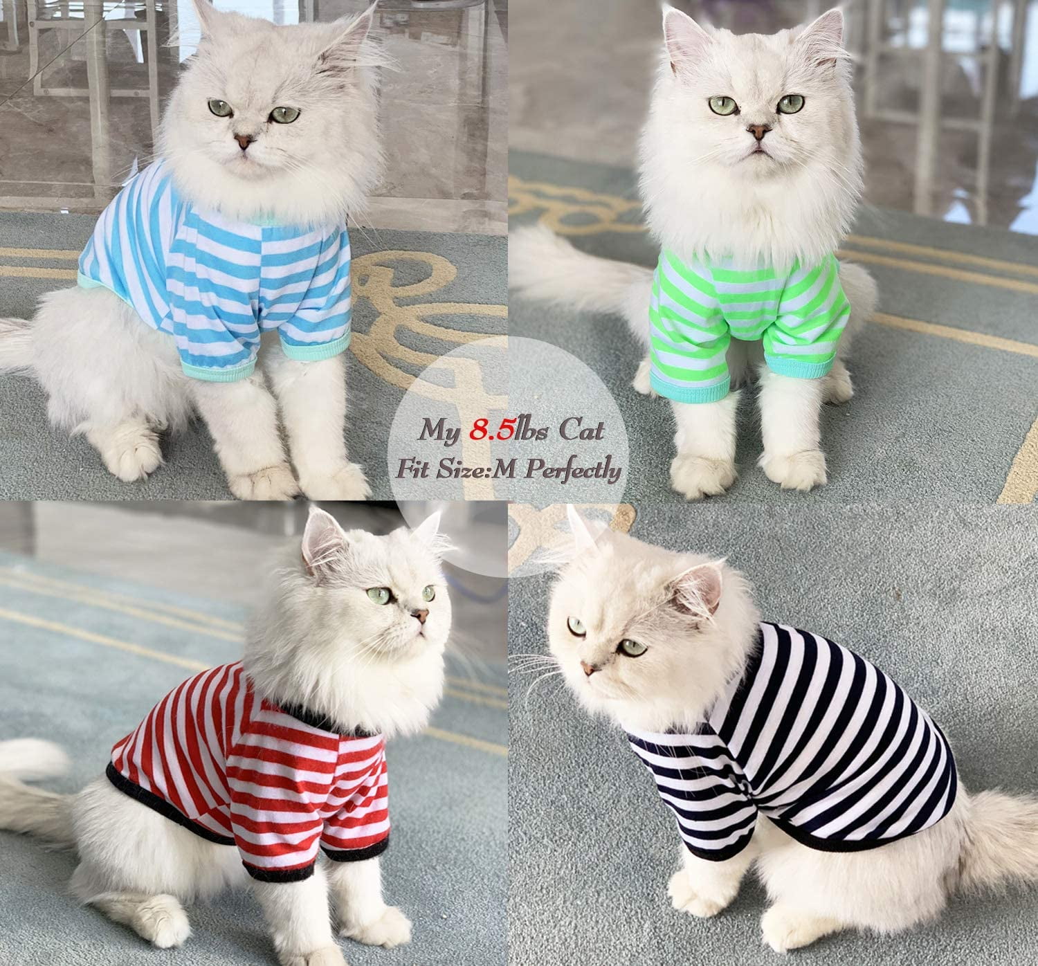 Stibadium Dog Shirts Pet Summer Doggie Clothes Breathable Striped 