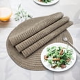thumbnail image 4 of EVNELE Beige Placemats Set of 4, Washable Woven Vinyl Round Place Mats for Kitchen Dinner Table, Anti-Slip Heat Resistant PVC Table Mats,Easy to Clean, 4 of 7