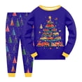 thumbnail image 2 of Splozh Baby Christmas Outfit, Boys and Girls Long Sleeve Tops Pants Set Soft Fashion Christmas Print Home Wear,Blue,5-6 Years, 2 of 6