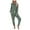 Green, variant on Women's Two Piece Set Of Gradient Solid Color O Neck Long Sleeve Sports Set Sleepwear Lady Pajamas Set Pajamas for Juniors Set Pajamas for Womens Short Womens Extra Small Pajamas Pajamas for Women