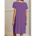 thumbnail image 4 of Avidlove Nightgowns for Women Short Sleeve House Dress with Pockets Pleated Nightdress Soft Sleepwear S-XXXL, 4 of 5