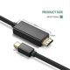 thumbnail image 3 of Mini DisplayPort to Cable 4K Mini DP to 1.8 meter Cable Compatible with /Pro, Surface Pro, 3 of 5