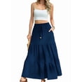 thumbnail image 3 of Women'S Spliced Pleated Midi Skirt with Pockets for Casual or Wear S, 3 of 9