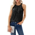 thumbnail image 2 of Aunavey Sequin Halter Tops for Women Sleeveless Dressy Sparkle Tank Camisole Tops Party Club Cocktail Vest Shirt, 2 of 5