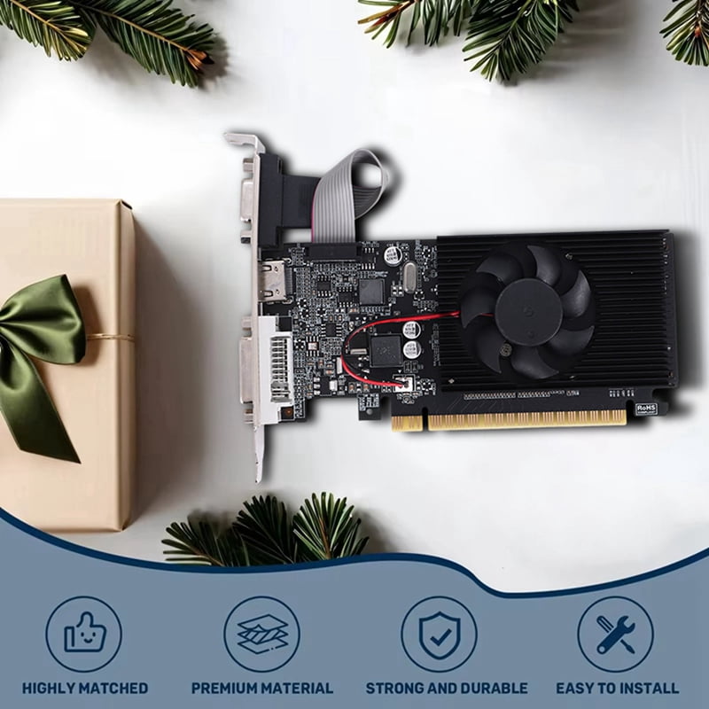 GT 610 1G Ultra-Fast Graphics Card 1GB 64Bit DDR3 810/500MHz PCI-E 1.1 X16 Desktop Small Chassis PC Gaming Graphics Card