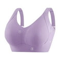 thumbnail image 4 of CENGNIAN Women's 1 Piece Seamless Sports Bras,Ladies Ribbed Push Up Everyday Underwear,Adjustable Strap Bralette For Women,Purple,Size XL, 4 of 8