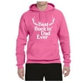 thumbnail image 2 of Wild Bobby, Best Buckin Dad Ever Funny Hunting, Father's Day, Unisex Graphic Hoodie Sweatshirt, Neon Pink, Small, 2 of 3
