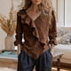 thumbnail image 2 of Camisetas de Cuello en V de Manga Larga para las Mujeres Blusa de Ruffle Casual Camiseta de Trabajo Tops, Tops de Manga Larga de Moda para las Mujeres 2025 Pullover Suelto, 2 of 6