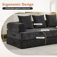thumbnail image 6 of AOOWOW 82.5” Oversized Double Lounge Chaise,velvet Sofa Bed,Upholstered Boneless Cloud Sofa Deep Seat,No Assembly Required,Black, 6 of 9