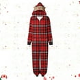 thumbnail image 2 of Odeerbi Christmas Onesie Pajamas for Family Holiday Sleep Jumpsuit Long Sleeve Family Christmas Pajamas Matching Sets Mom Fashion Lattice Print Plush Jumpsuit Sleepwear PJs Set Red, 2 of 7