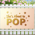 thumbnail image 5 of LUUFILx She's About to Pop Banner Glitter Gold Baby Shower Backdrop Party Decorations Event Supplies Wall Decor Background Celebration Festive Photography Prop, 5 of 7