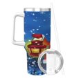 thumbnail image 2 of Regalos navideños personalizados para vasos de 40 oz con asa y pajita - Taza de café de viaje de acero inoxidable con tapa - Regalos ideales para mujeres, niñas y niños en cumpleaños y Navidad, 2 of 8